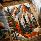 Forest area rug in a living room