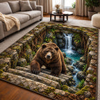 Forest Bear area rug in a living room