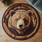 Forest Bear Round Mat Rug - Cute Pet Design | Animal Printed Home Decor