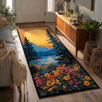 Forest Bloom Sunrise Runner Carpet Runner Rug - Cute Pet Design | Animal Printed Runner Rug