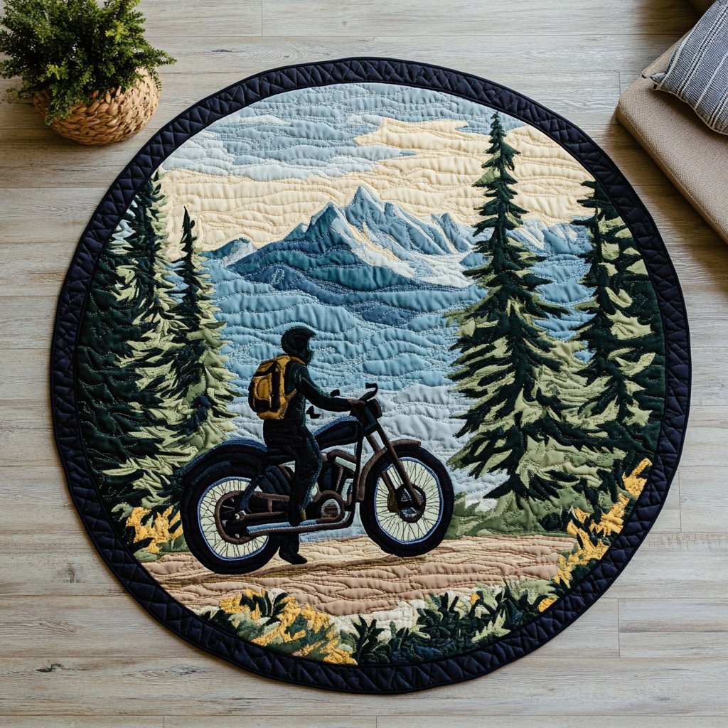 Forest Breeze Round Mat Rug - washable non-slip printed rug