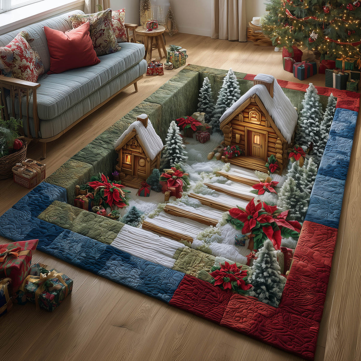 Forest Cabin area rug in a living room