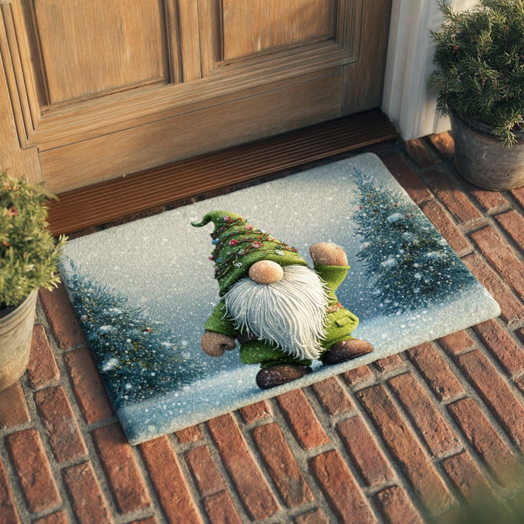 Forest Christmas Gnome Doormat - Faith Inspired Design | Printed Welcome Doormat