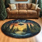 Forest Cryptic Charm Round Mat Rug - washable non-slip printed rug