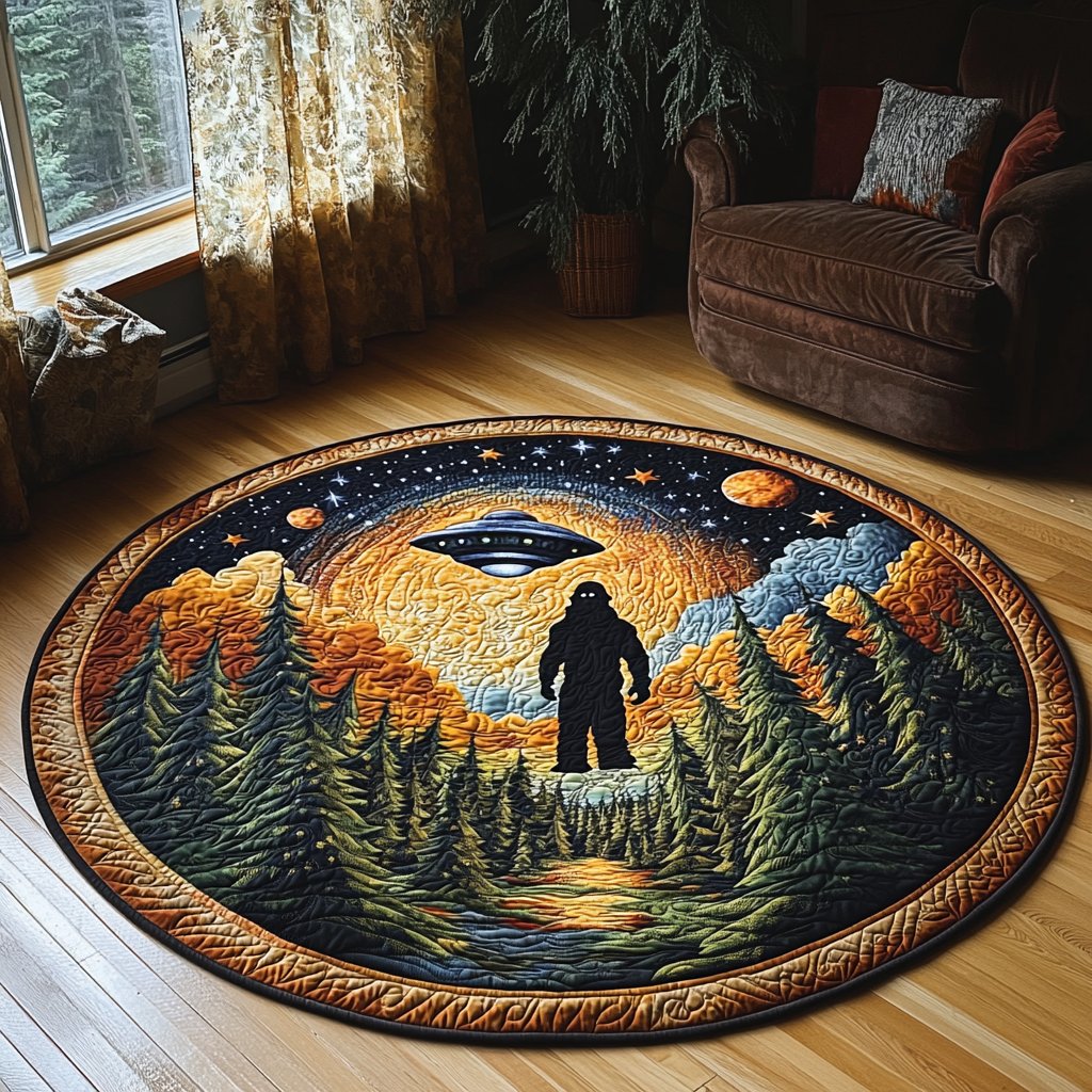 Forest Cryptic Whiper Round Mat Rug - Nature Design | Serene Home Decor