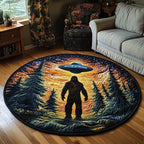 Forest Crytid Round Mat Rug - washable non-slip printed rug