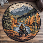 Forest Escape Round Mat Rug - washable non-slip printed rug