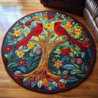 Forest Flame Round Mat Rug - washable non-slip printed rug