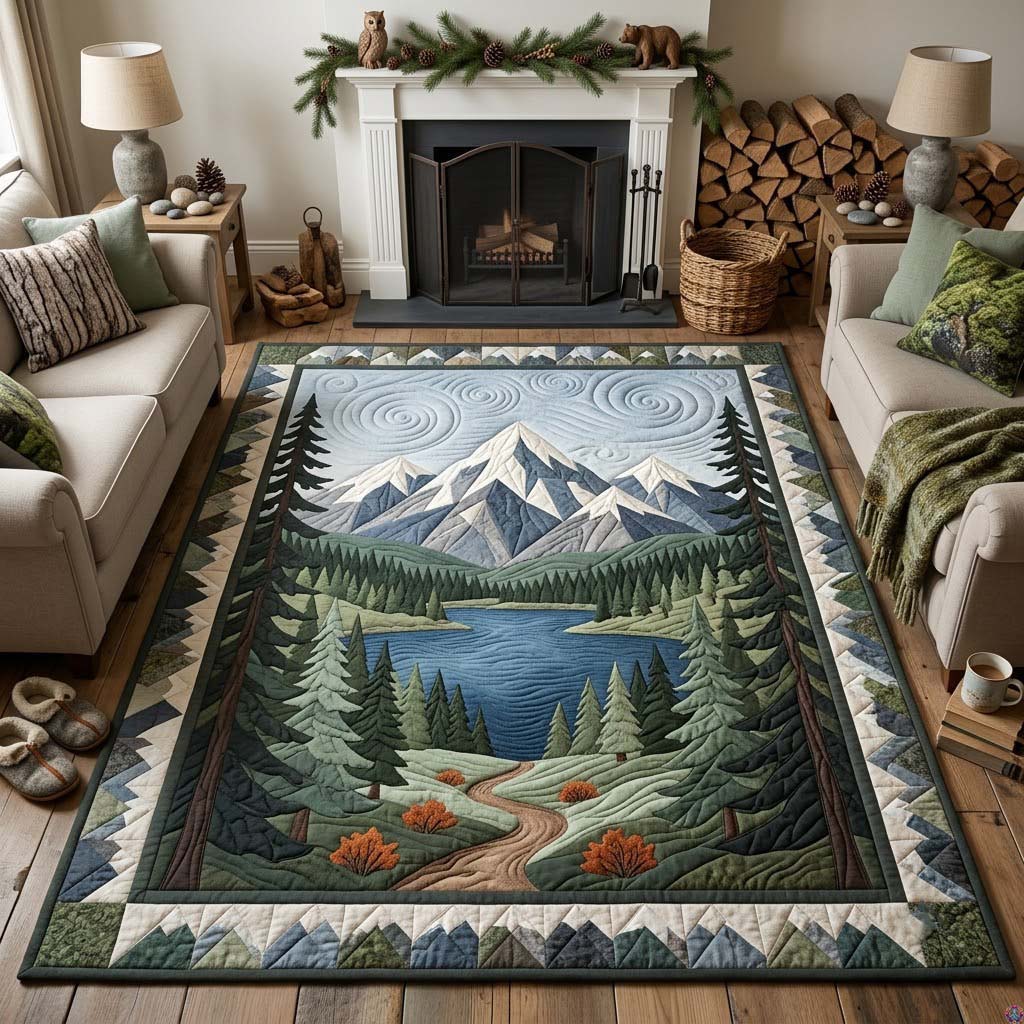 Forest Gateway area rug in a living room