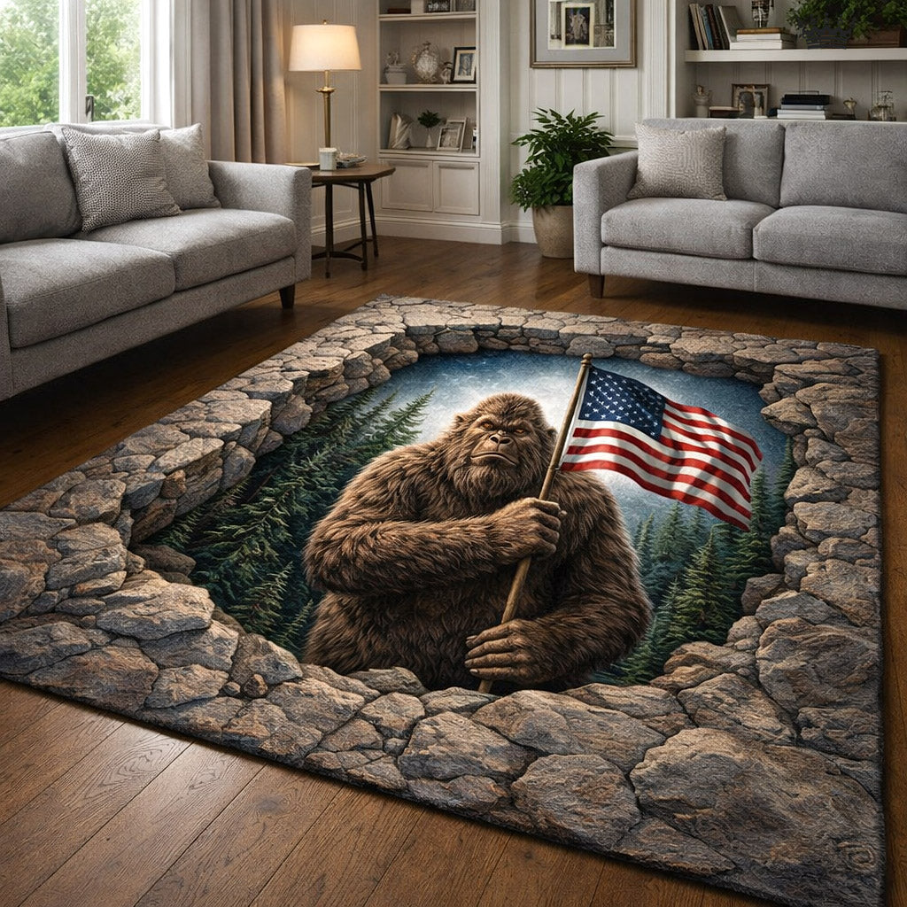 Forest Giant area rug in a living room