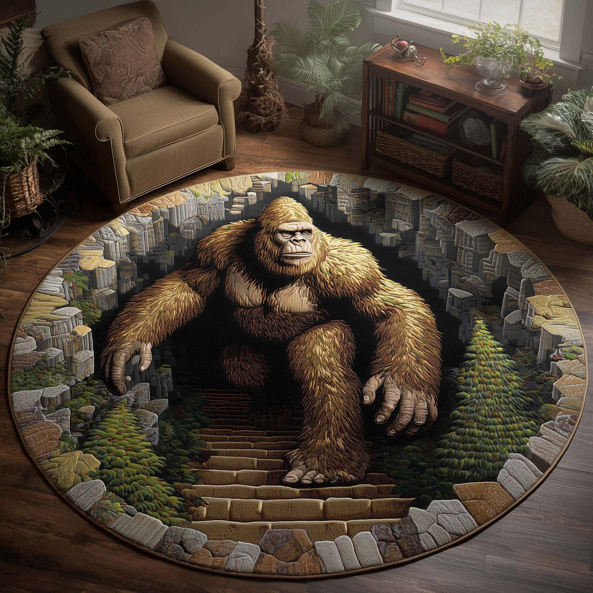 Forest Giant Round Mat Rug - Nature Design | Serene Home Decor