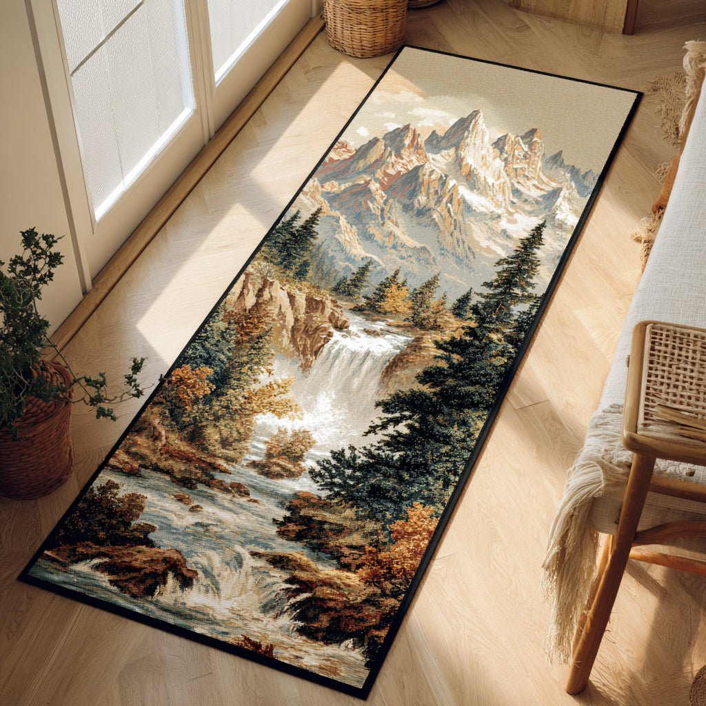 Forest Glacier Waterfall Runner Carpet Runner Rug - Cute Pet Design | Animal Printed Runner Rug