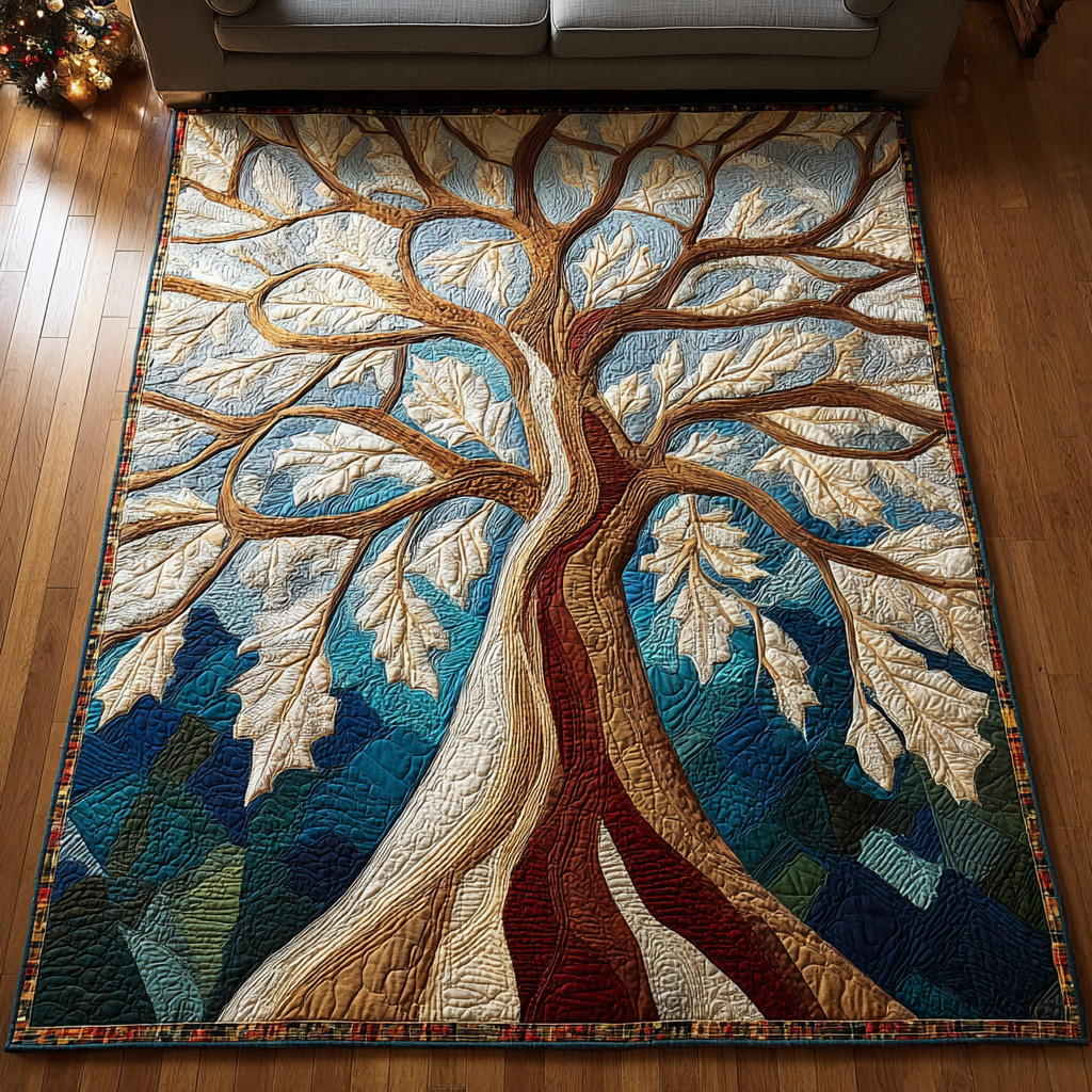 Forest Grace area rug in a living room