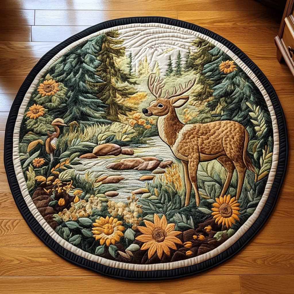 Forest Grace Round Mat Rug - Nature Design | Serene Home Decor