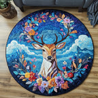 Forest Grace Round Mat Rug - washable non-slip printed rug