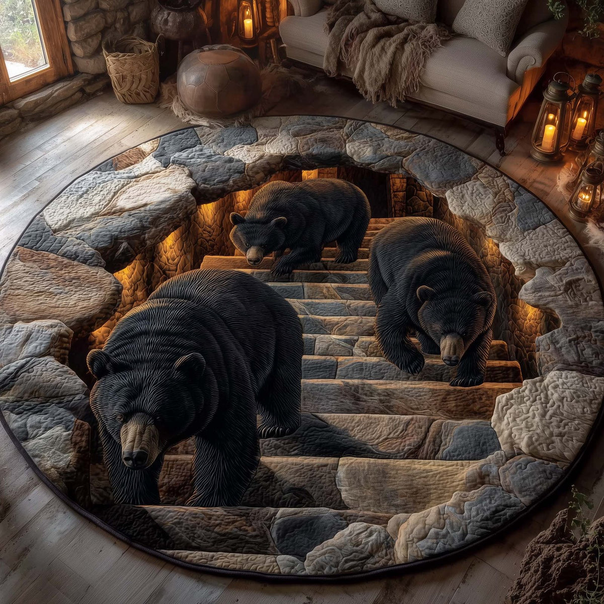 Forest Guardian Round Mat Rug - Nature Design | Serene Home Decor
