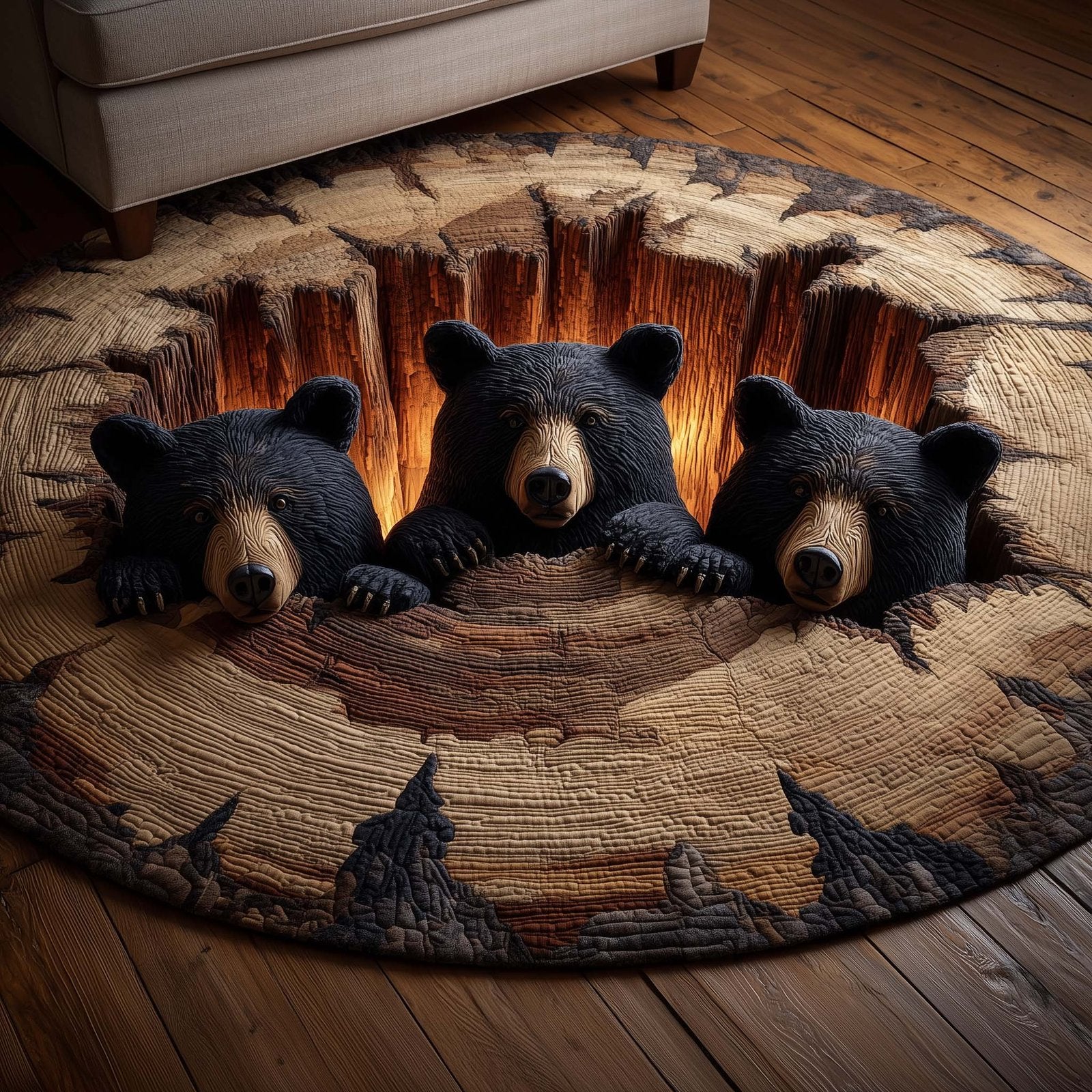 Forest Guardian Round Mat Rug - Nature Design | Serene Home Decor
