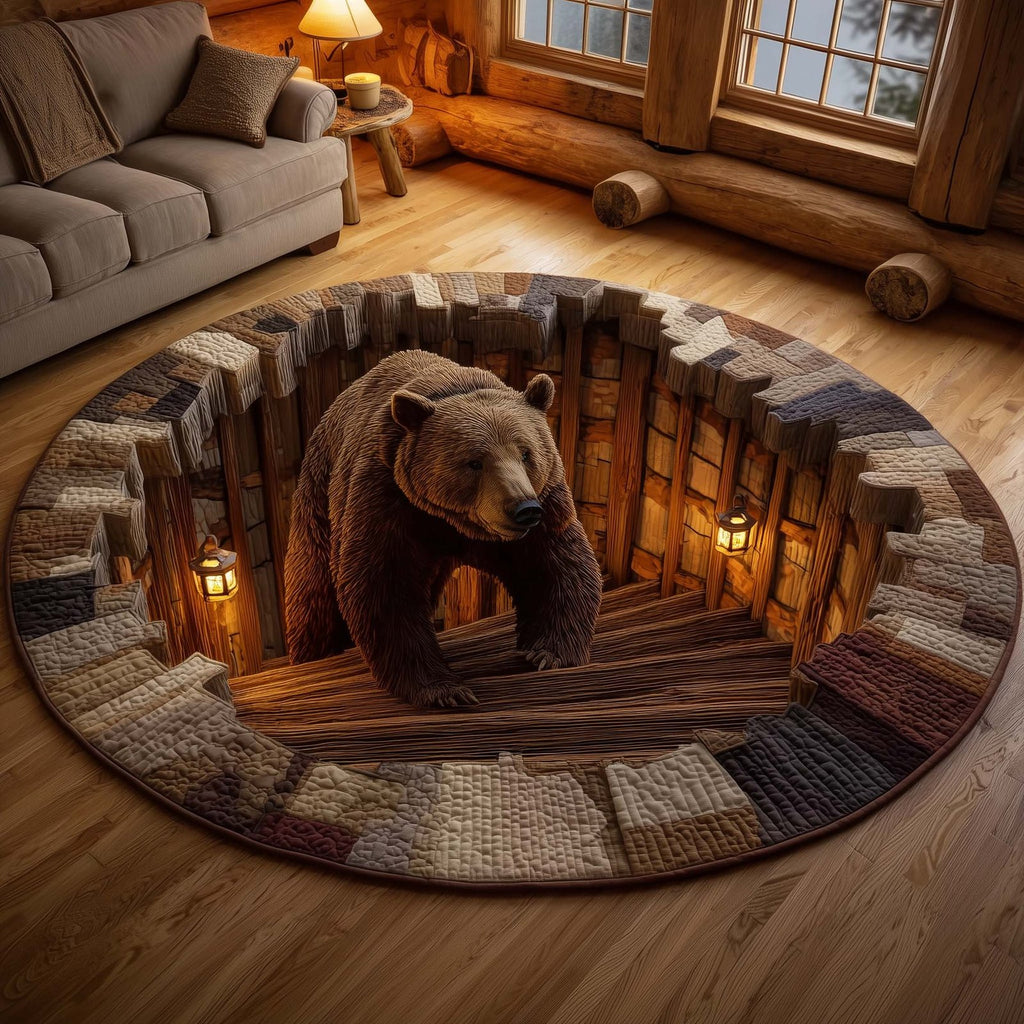 Forest Guardian Round Mat Rug - Nature Design | Serene Home Decor