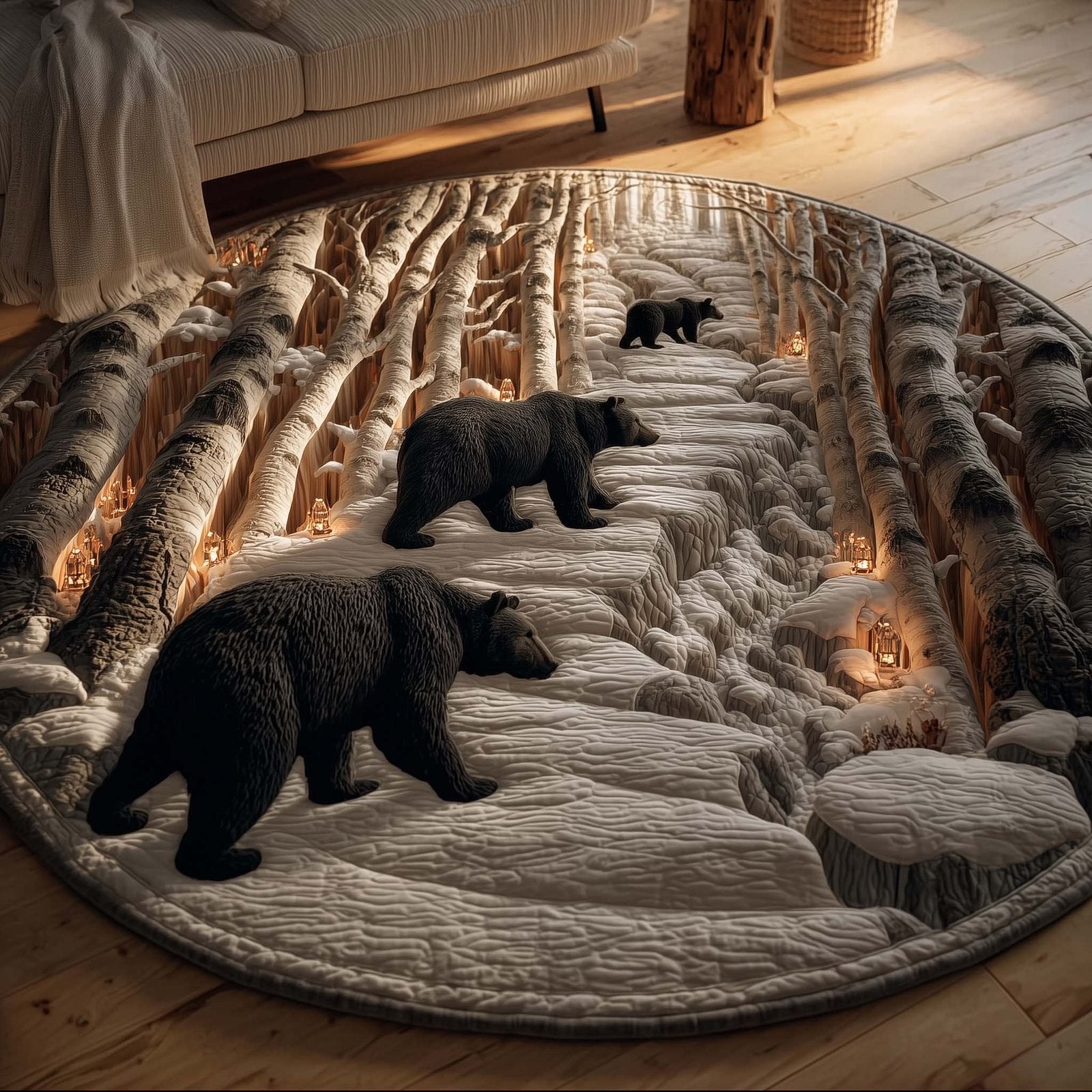 Forest Guardian Round Mat Rug - Nature Design | Serene Home Decor