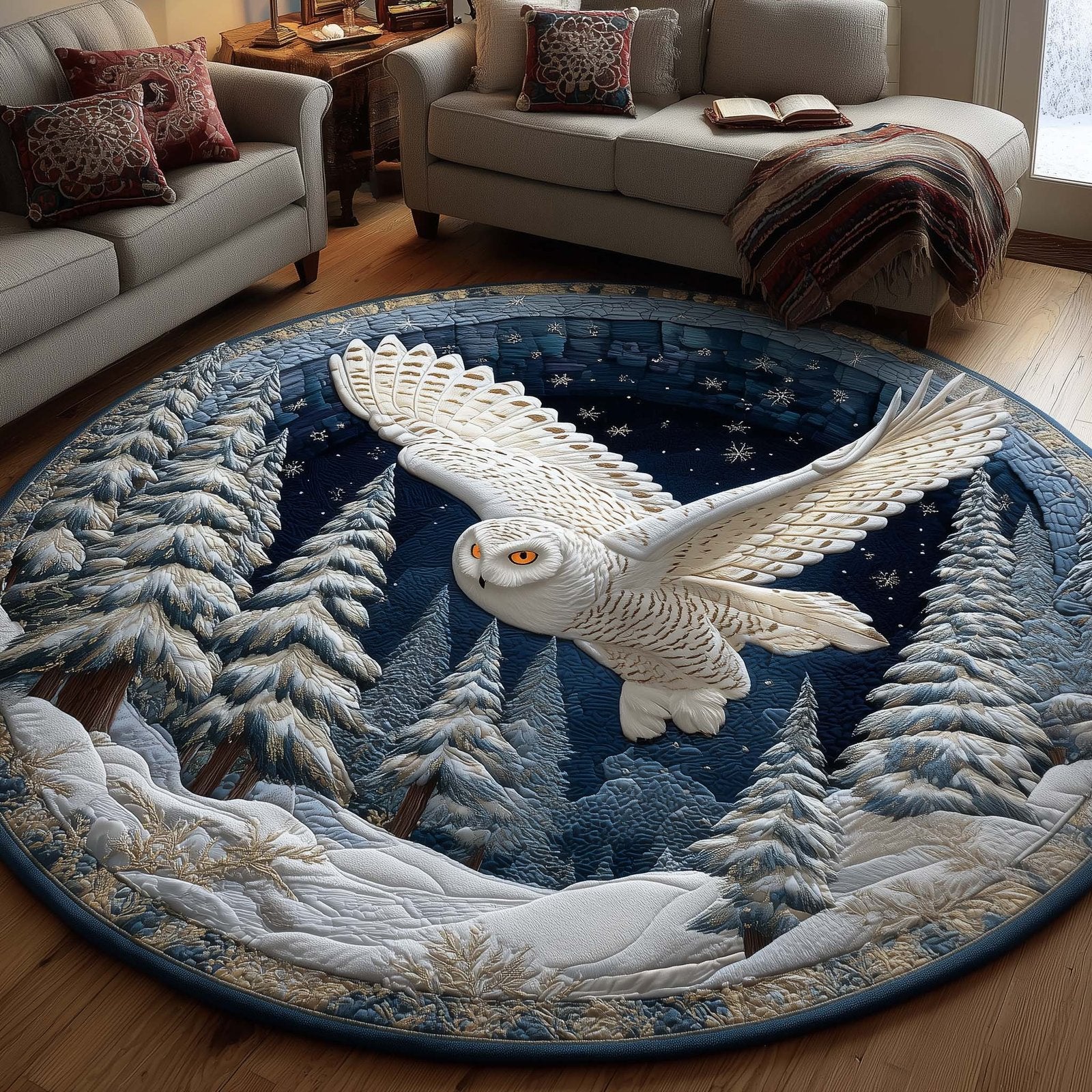 Forest Guardian Round Mat Rug - Nature Design | Serene Home Decor