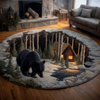 Forest Guardian Round Mat Rug - Nature Design | Serene Home Decor