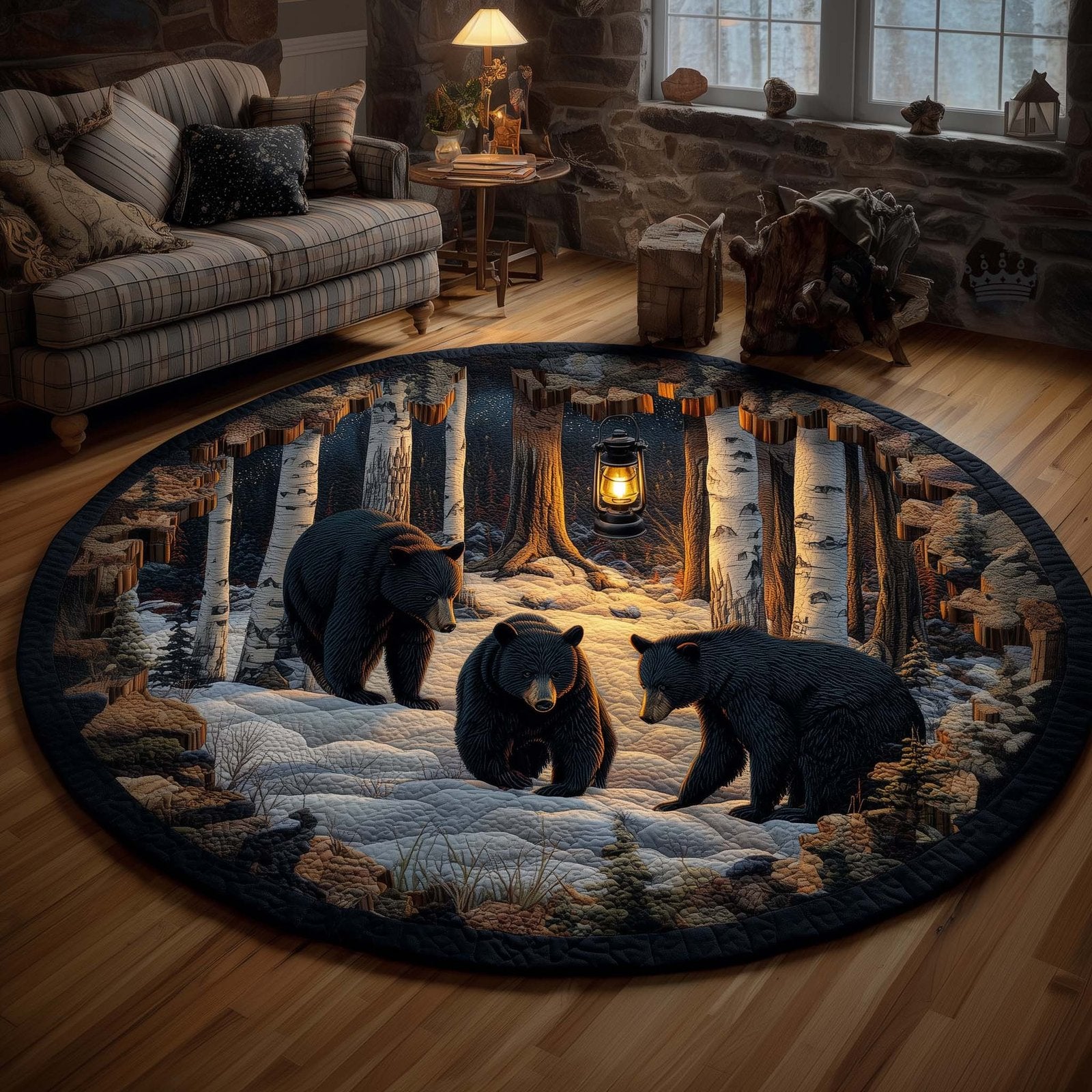 Forest Guardian Round Mat Rug - Nature Design | Serene Home Decor