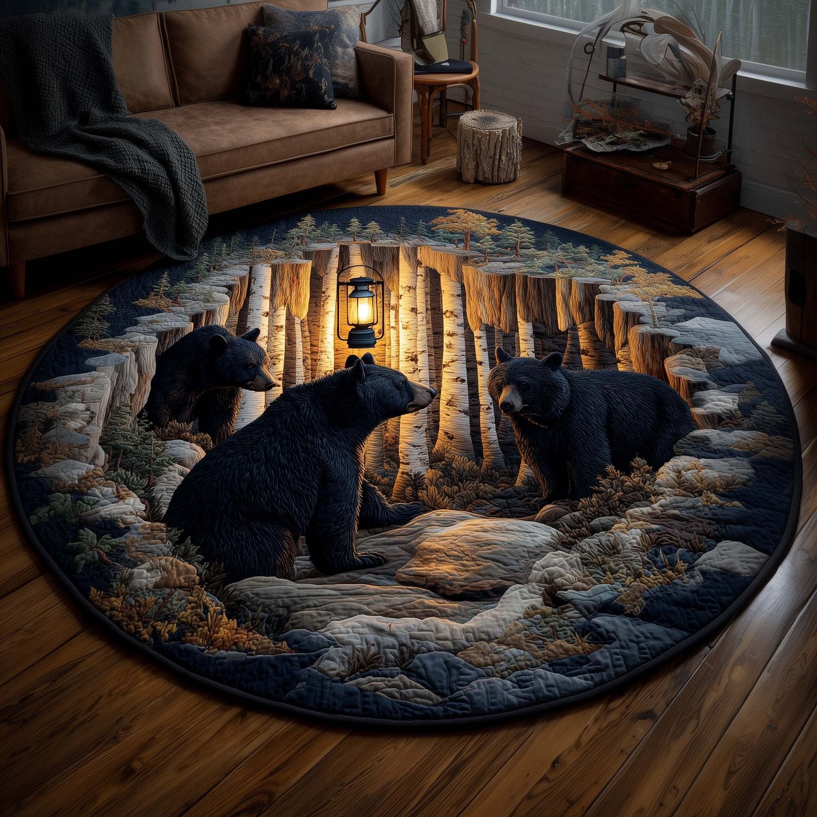 Forest Guardian Round Mat Rug - Nature Design | Serene Home Decor
