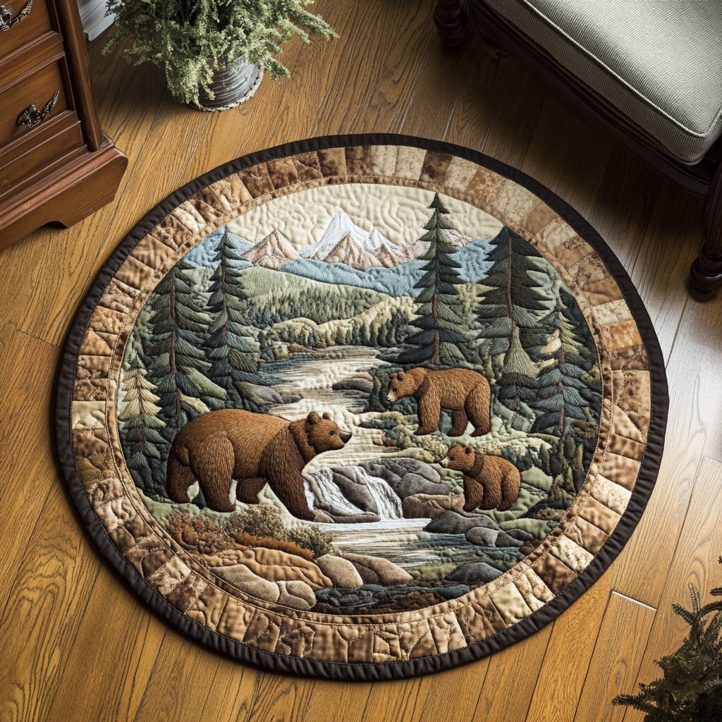 Forest Guardian Round Mat Rug - Nature Design | Serene Home Decor