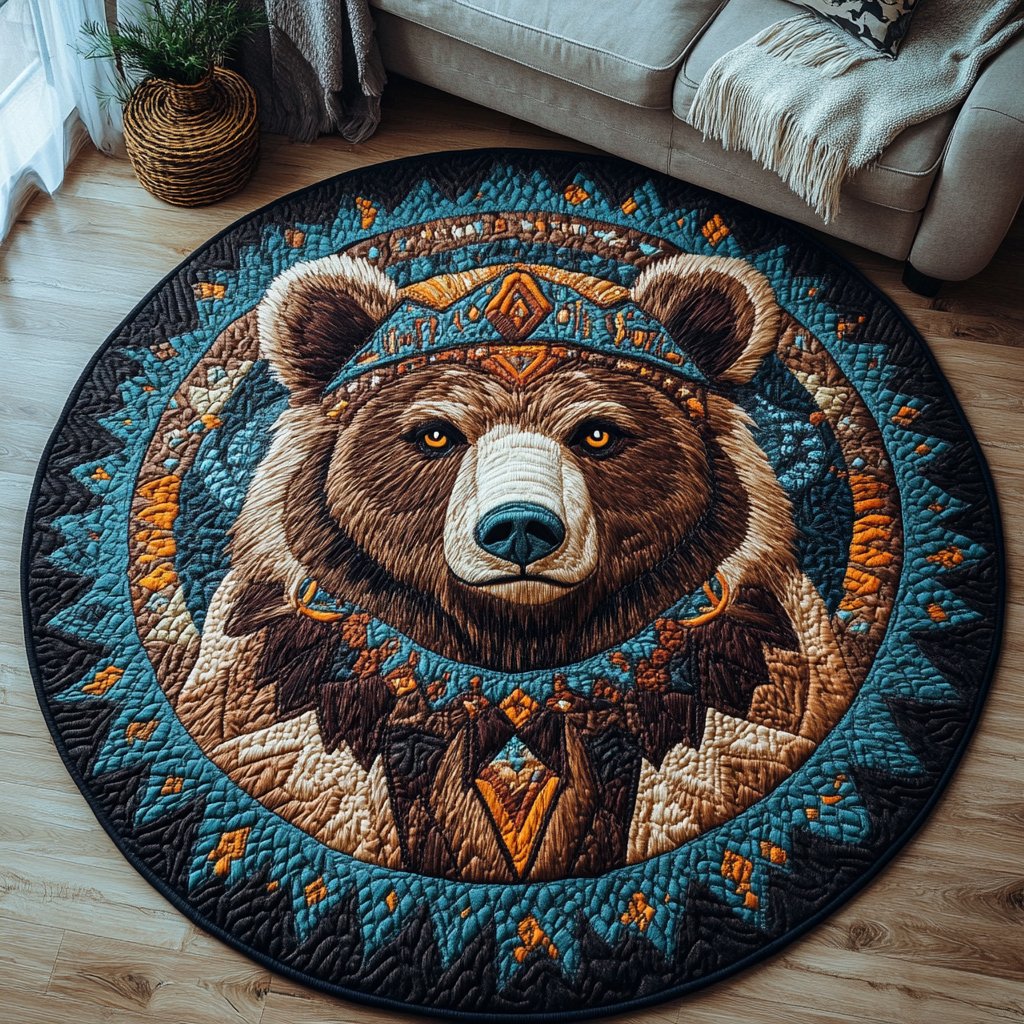Forest Guardian Round Mat Rug - Nature Design | Serene Home Decor