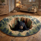 Forest Guardian Round Mat Rug - Nature Design | Serene Home Decor