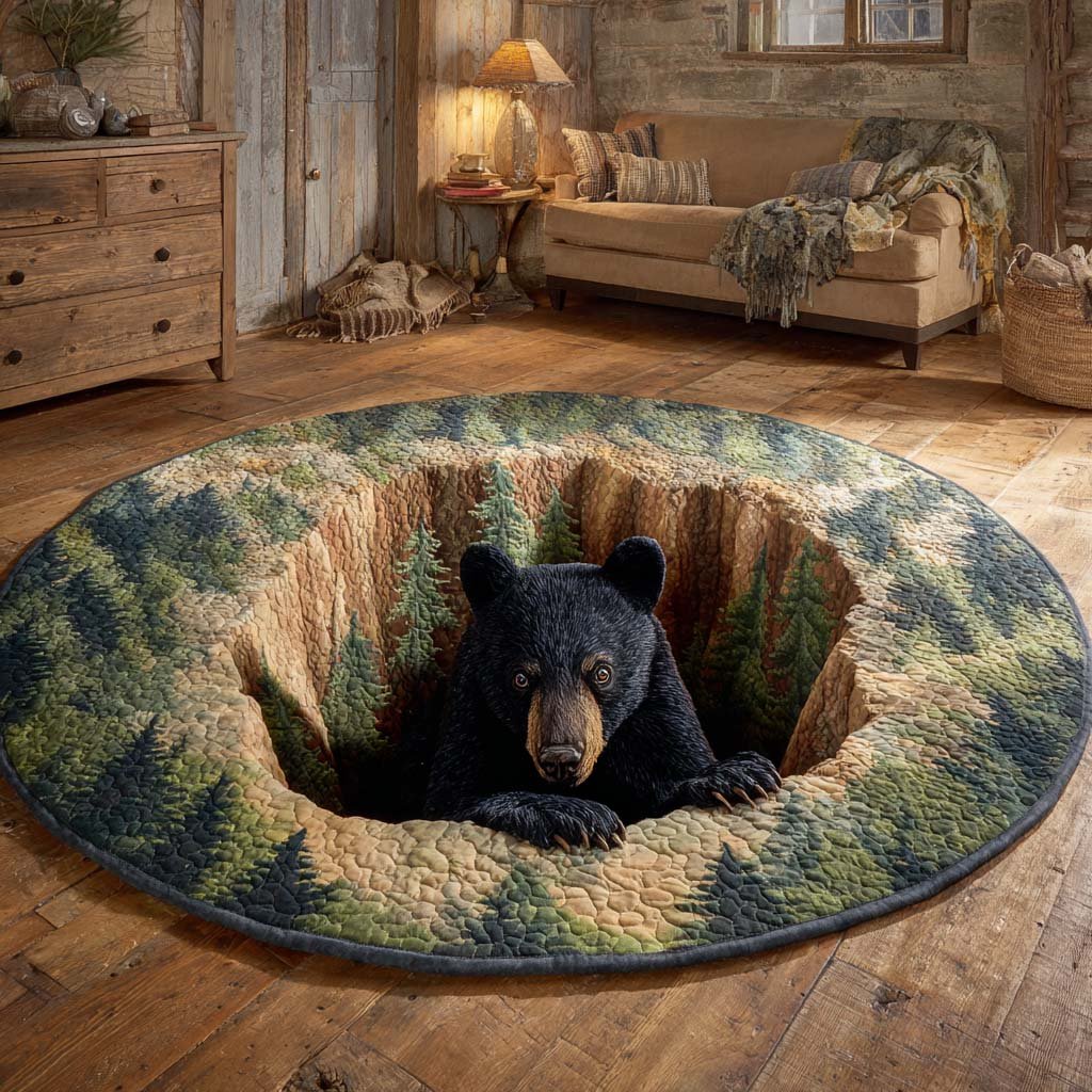 Forest Guardian Round Mat Rug - Nature Design | Serene Home Decor