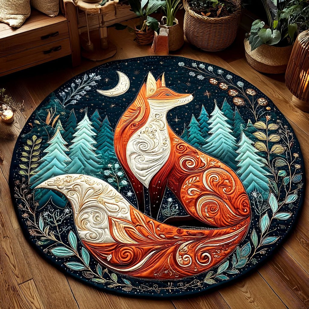 Forest Harmony Round Mat Rug - washable non-slip printed rug
