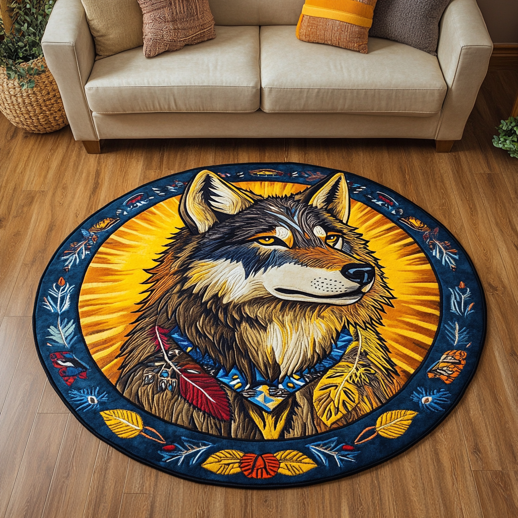 Forest Hunt Round Mat Rug