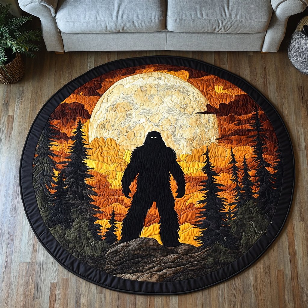Forest Legend Round Mat Rug - washable non-slip printed rug
