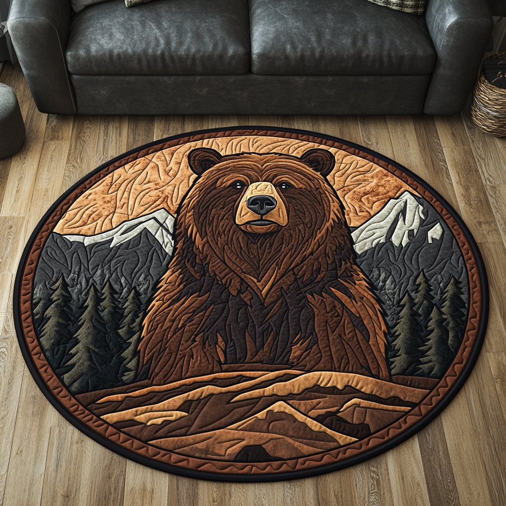 Forest Majesty Round Mat Rug - washable non-slip printed rug