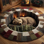 Forest Nest Round Mat Rug - washable non-slip printed rug