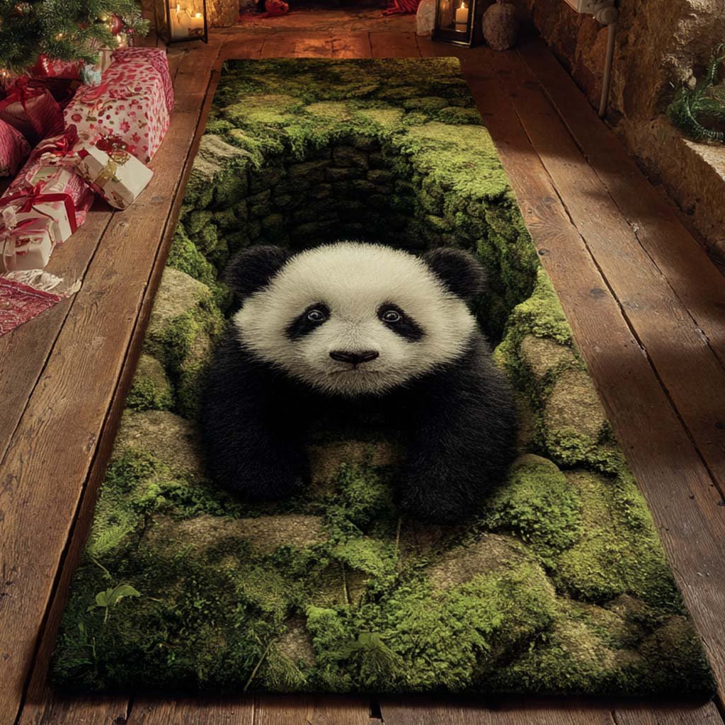 Forest Panda Runner Carpet Runner Rug - Cute Pet Design | Animal Printed Runner Rug