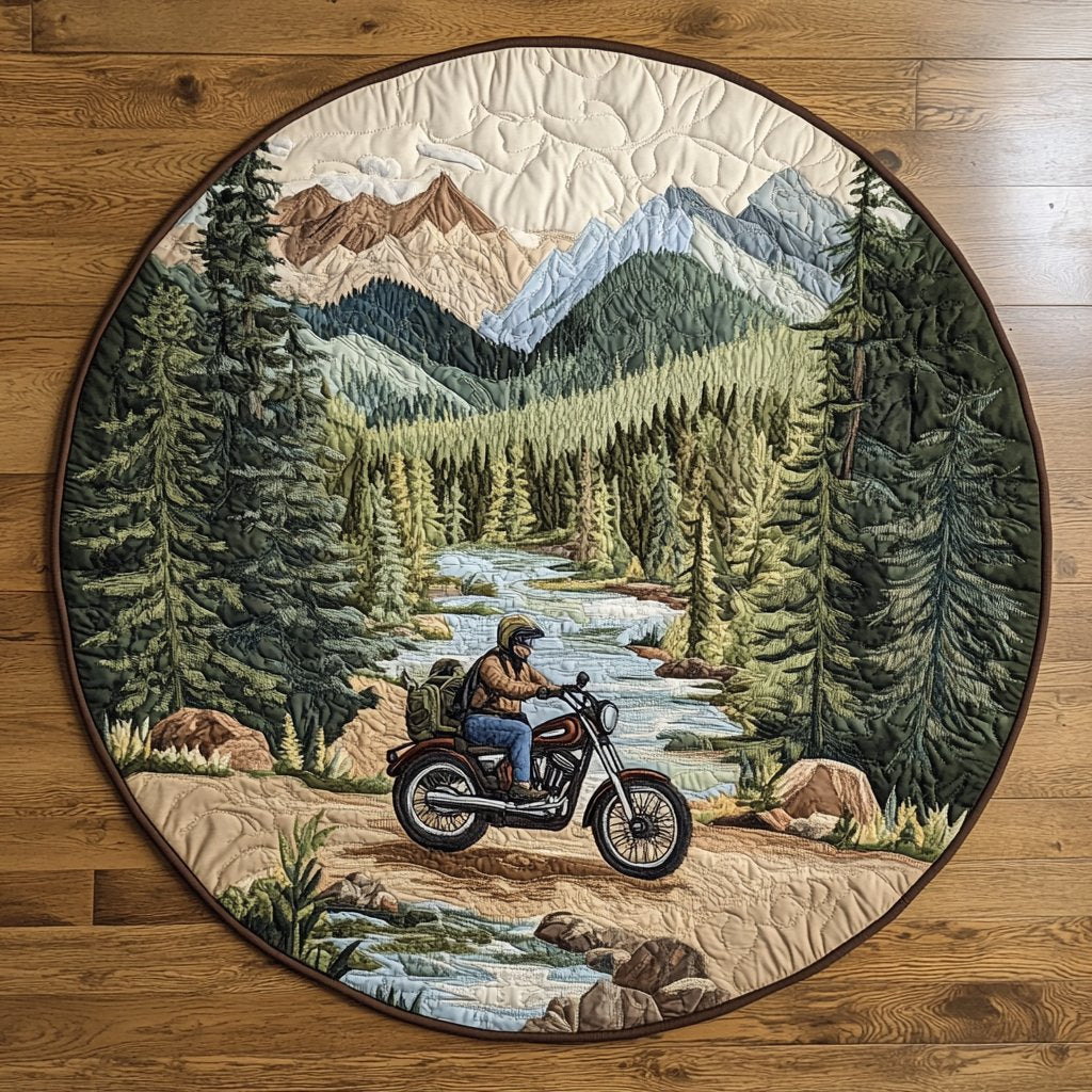 Forest Path Round Mat Rug - washable non-slip printed rug