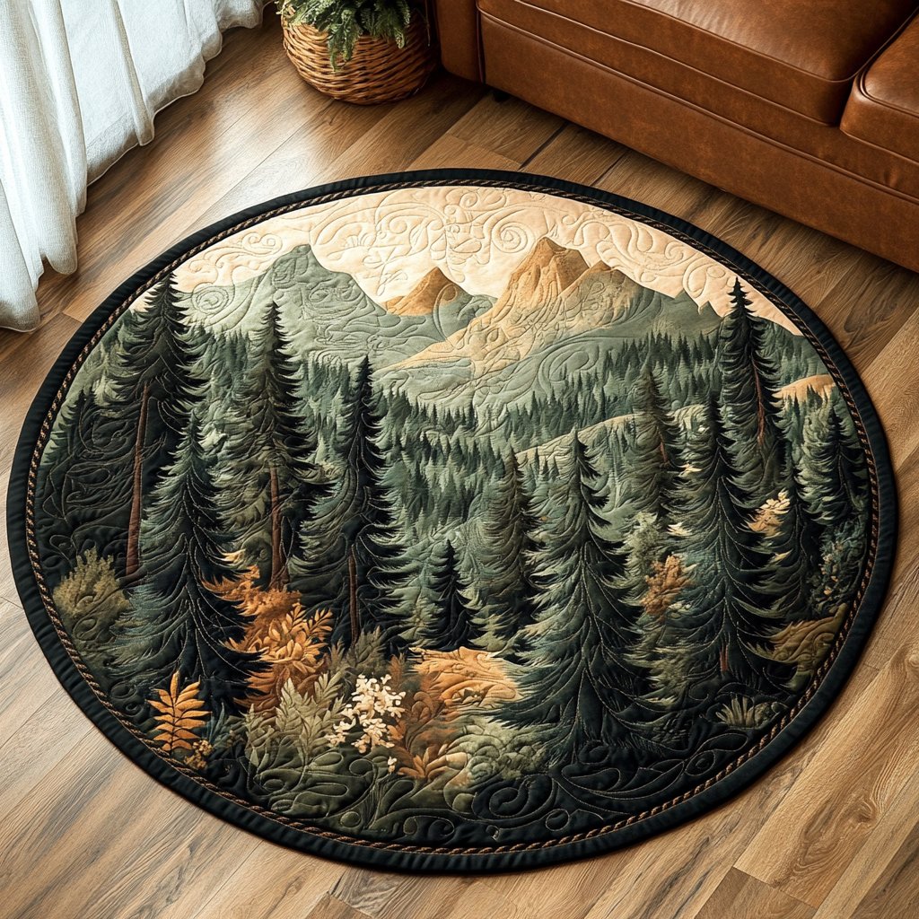 Forest Path Round Mat Rug - Nature Design | Serene Home Decor