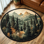 Forest Path Round Mat Rug - Nature Design | Serene Home Decor