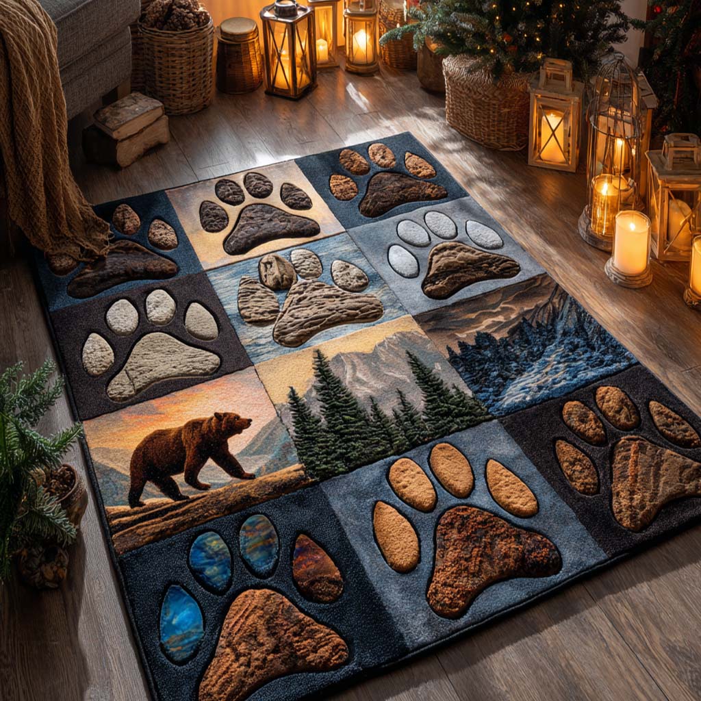 Forest Paw area rug in a living room