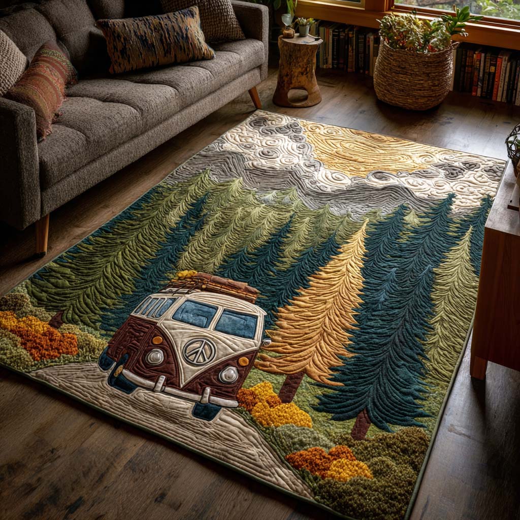 Forest Peace area rug in a living room