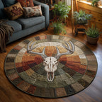 Forest Relic Round Mat Rug - washable non-slip printed rug
