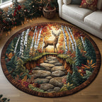 Forest Rift Round Mat Rug - washable non-slip printed rug
