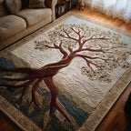 Forest Rise area rug in a living room