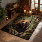 Forest Sentinel area rug in a living room