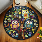 Forest Sentinels Round Mat Rug - washable non-slip printed rug