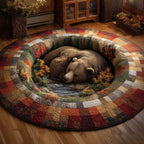 Forest Serenity Round Mat Rug - washable non-slip printed rug