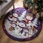Forest Snowfriends Round Mat Rug - washable non-slip printed rug