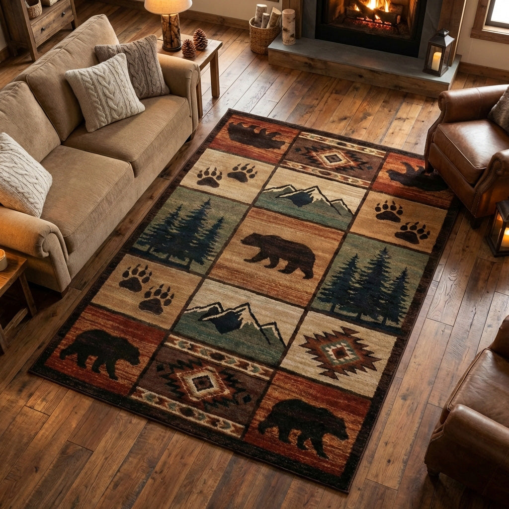 Forest Spirit area rug in a living room